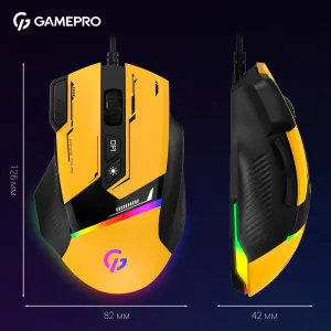 Миша GamePro GM300BL Yellow-Black UA