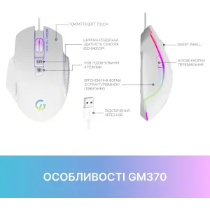 Миша GamePro GM370 White UA