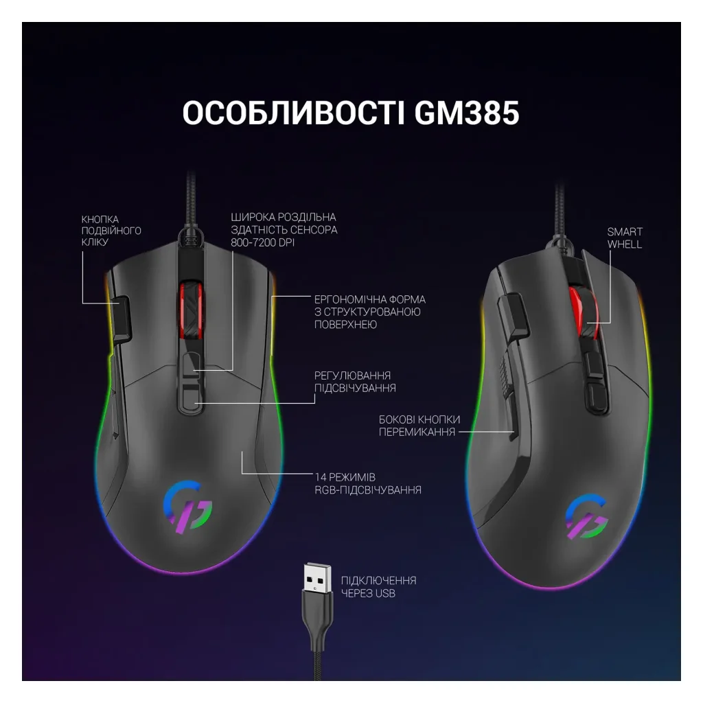 Мышь GamePro GM385 Black UA