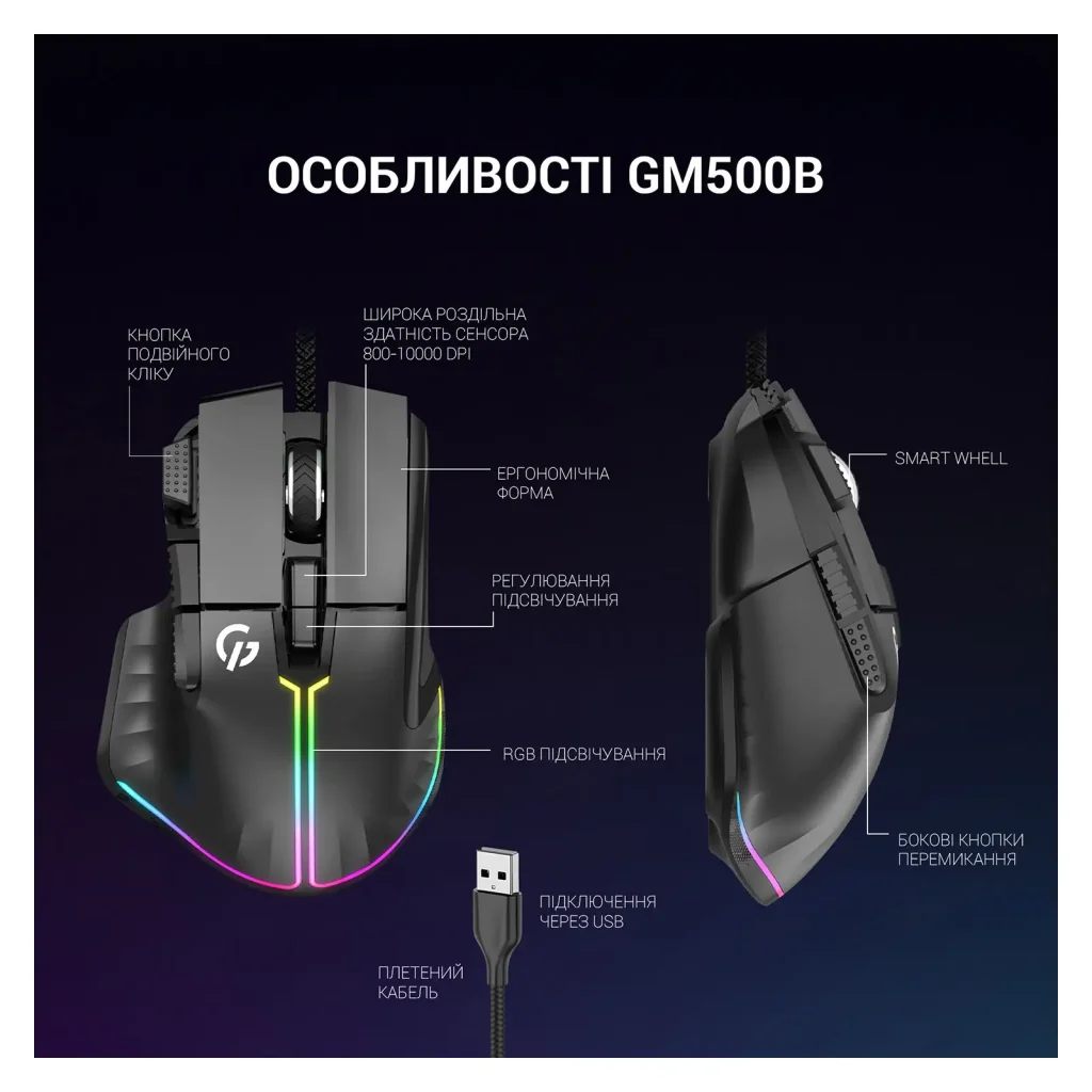 Мышь GamePro GM500B Black UA