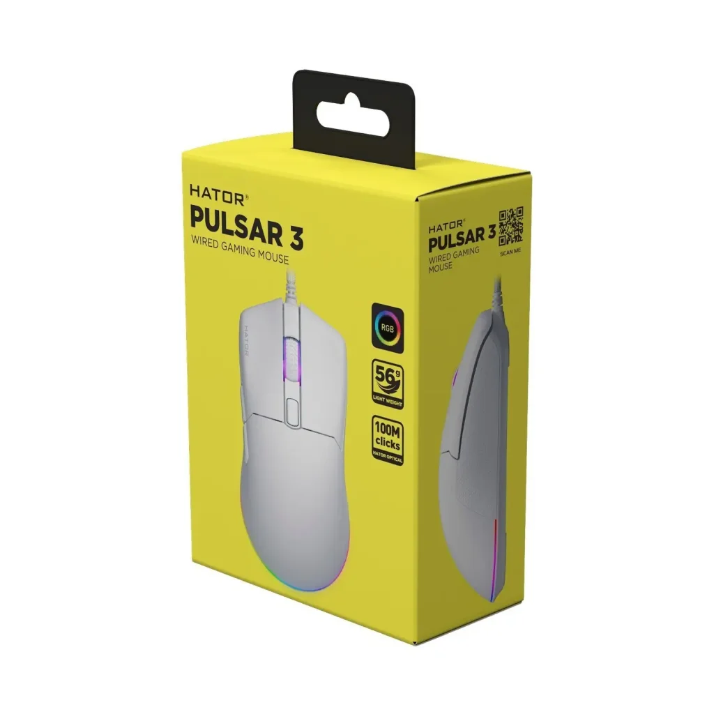 Миша Hator Pulsar 3 White (HTM611) UA