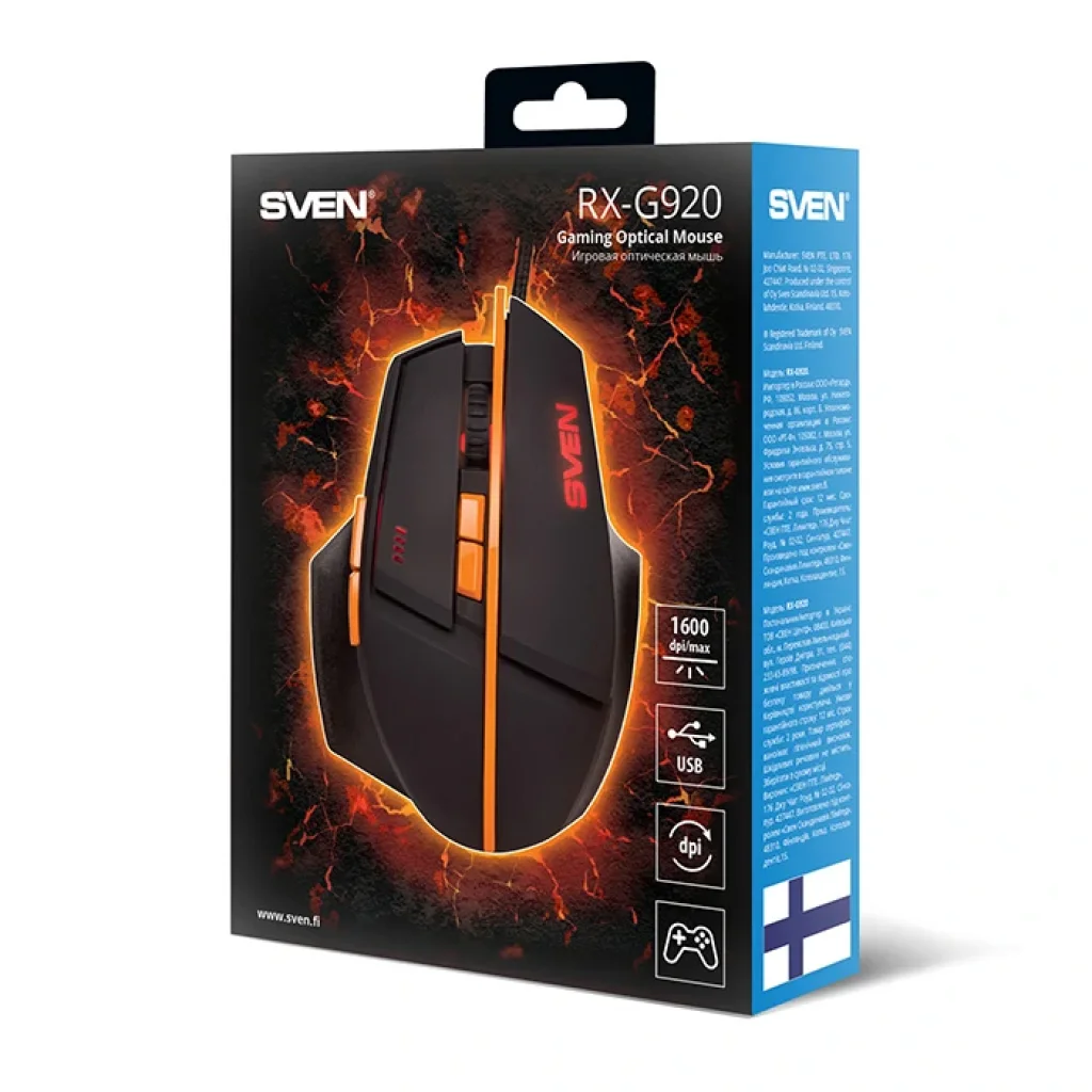 Миша Sven RX-G920 Black USB, 00530079 UA