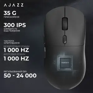 Мышь беспроводная Ajazz x Nacodex NJ07 MC Black (NJ07-MC-B) UA