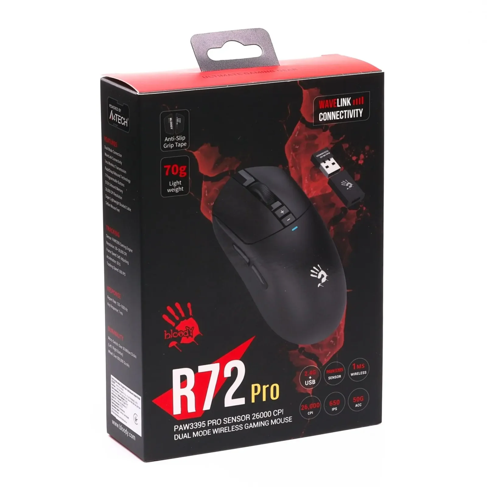 Миша бездротова Bloody R72 Pro Black UA