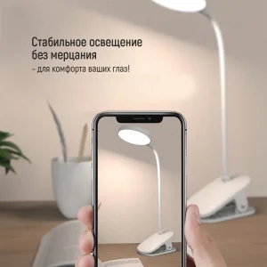 Настольна лампа LED ColorWay Flexible & Clip 2 із вбудованим акумулятором біла (CW-DL10FCB-W) UA
