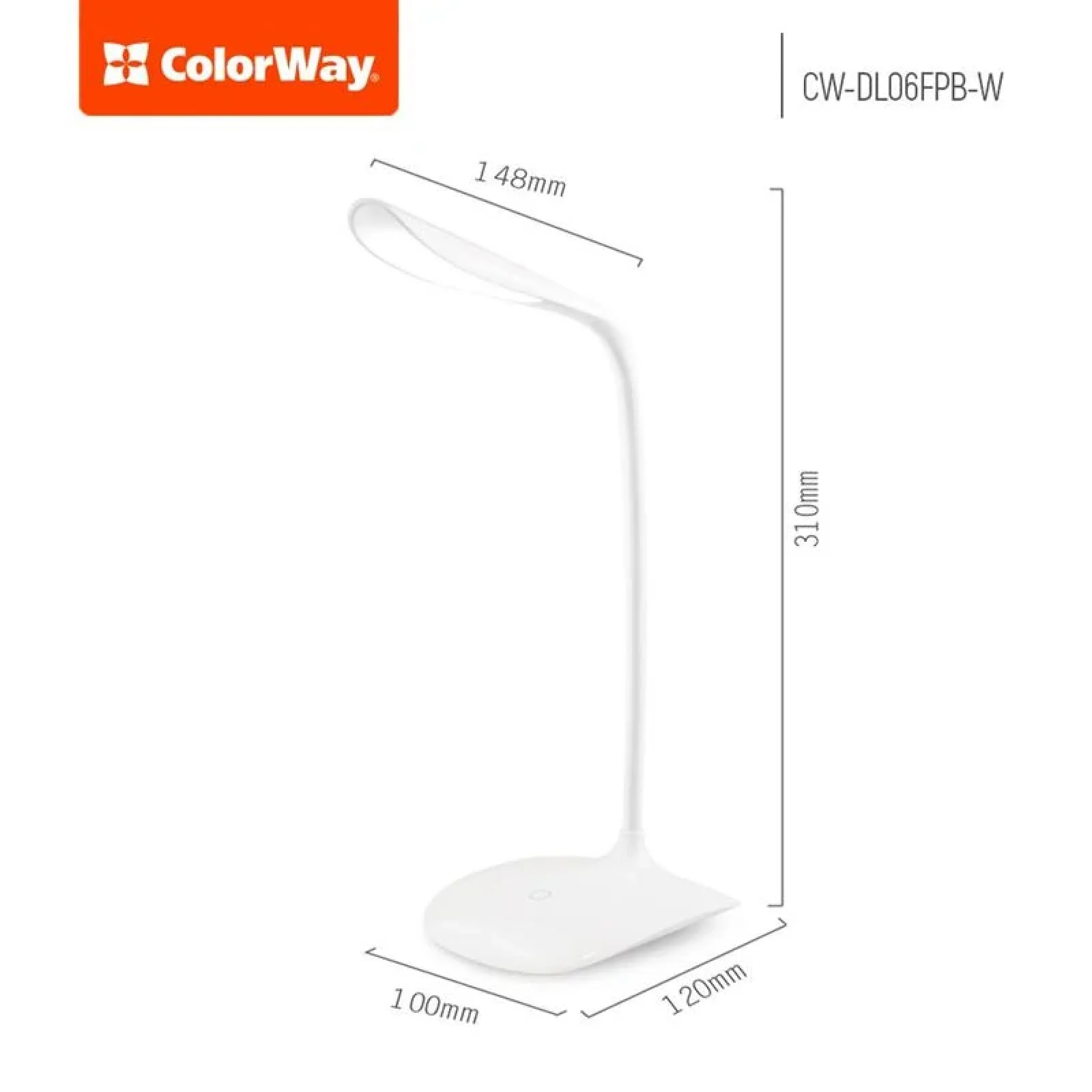Настольная лампа LED ColorWay CW-DL06FPB-W White UA
