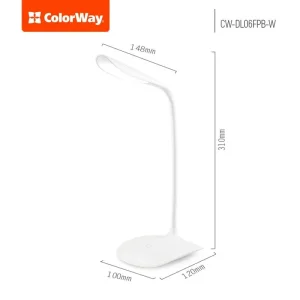 Настільна лампа LED ColorWay CW-DL06FPB-W White UA