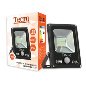 Светодиодный прожектор Tecro TL-FL-20B-PR 20W 6400K с датчиком движения UA