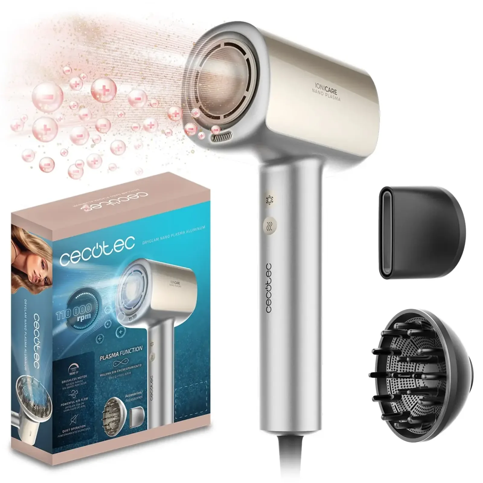 Фен Cecotec DryGlam Nano Plasma Aluminum (A01_EU01_101440) UA