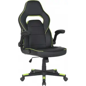 Крісло для геймерів 2E Gaming Hebi Black/Green (2E-GC-HEB-BK) UA