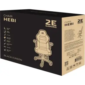 Крісло для геймерів 2E Gaming Hebi Black/Green (2E-GC-HEB-BK) UA