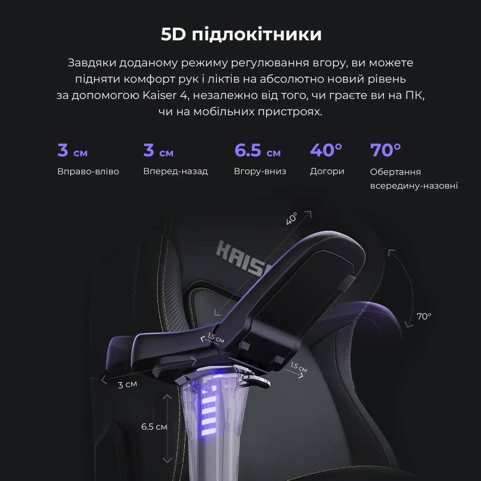 Крісло для геймерів Anda Seat Kaiser 4 Size L Black (AD12YDDC-L-20-B-CF) UA