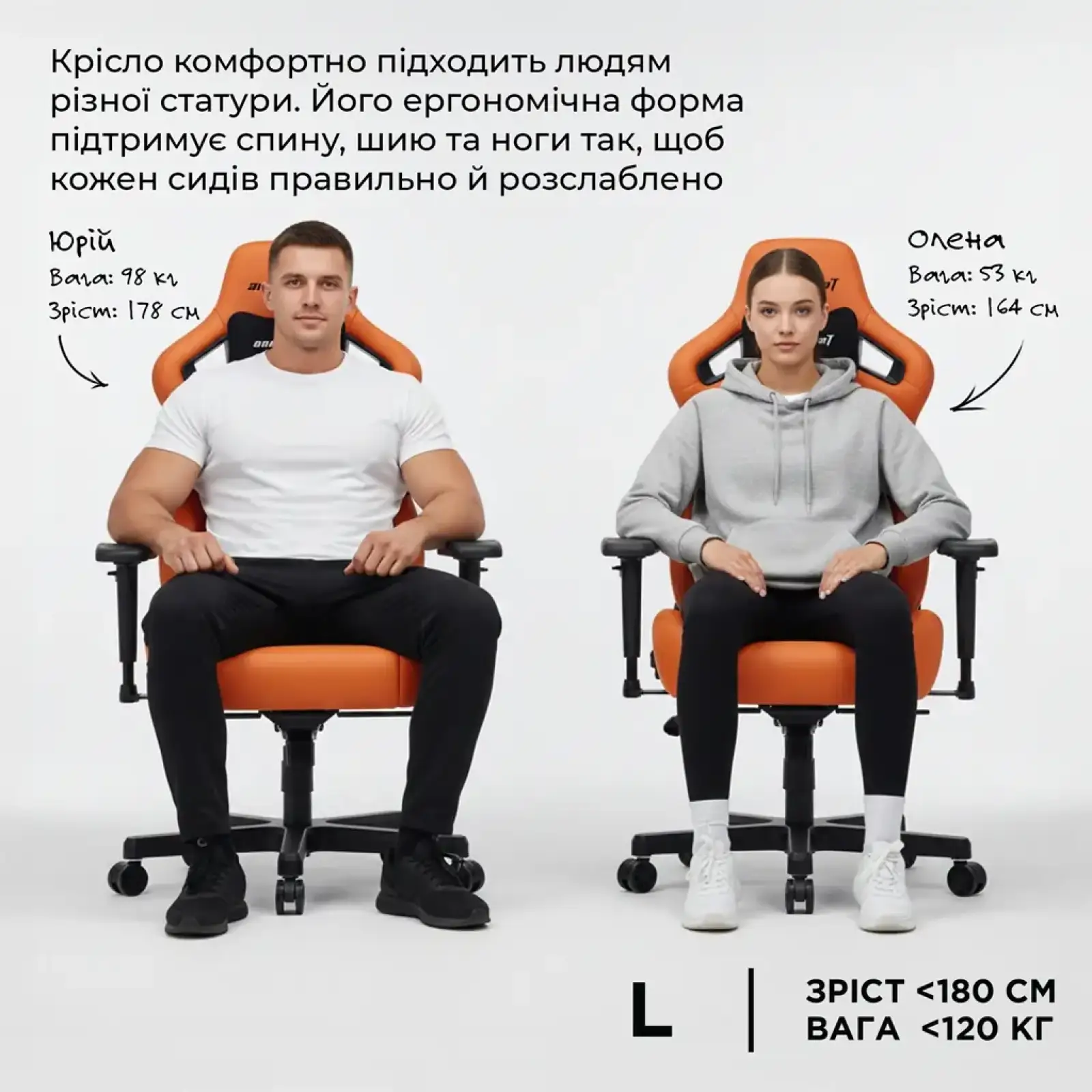Крісло для геймерів Anda Seat Kaiser 4 Size L Black (AD12YDDC-L-20-B-CF) UA