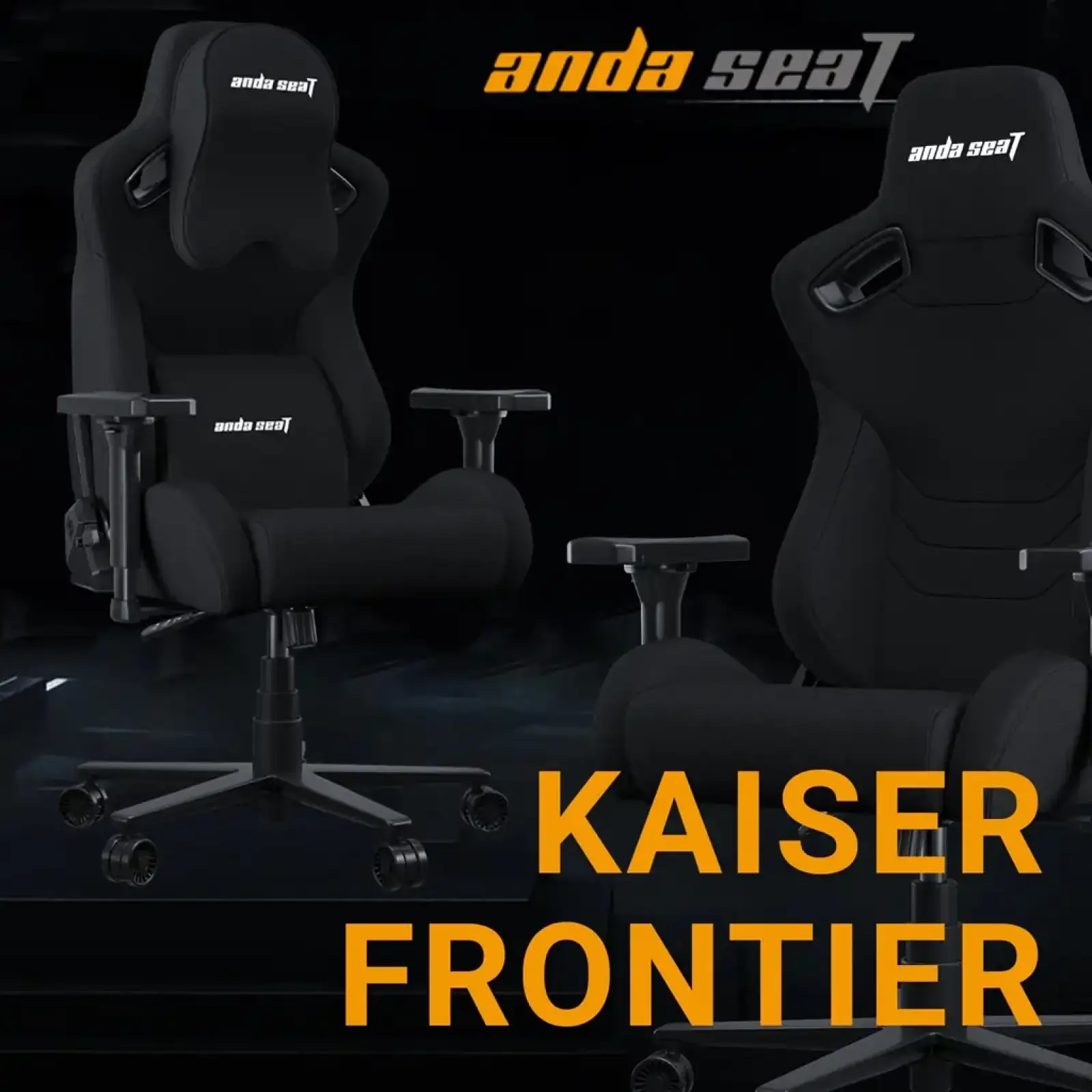 Кресло для геймеров Anda Seat Kaiser Frontier Size XL Black Fabric (AD12YXL-17-B-F-B02) UA