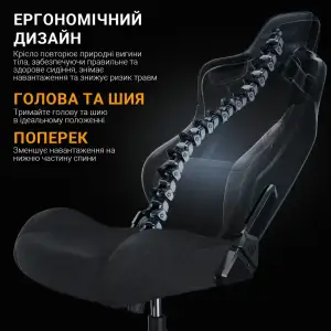 Кресло для геймеров Anda Seat Kaiser Frontier Size XL Black Fabric (AD12YXL-17-B-F-B02) UA