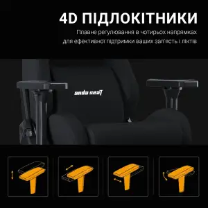 Кресло для геймеров Anda Seat Kaiser Frontier Size XL Black Fabric (AD12YXL-17-B-F-B02) UA