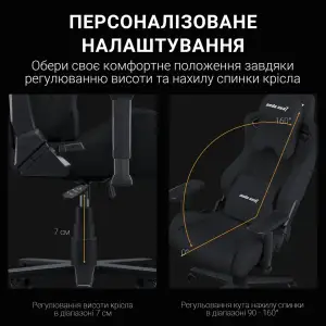 Кресло для геймеров Anda Seat Kaiser Frontier Size XL Black Fabric (AD12YXL-17-B-F-B02) UA