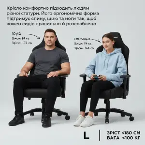 Кресло для геймеров Anda Seat Luna Size L Grey (AD18-44-G-F) UA