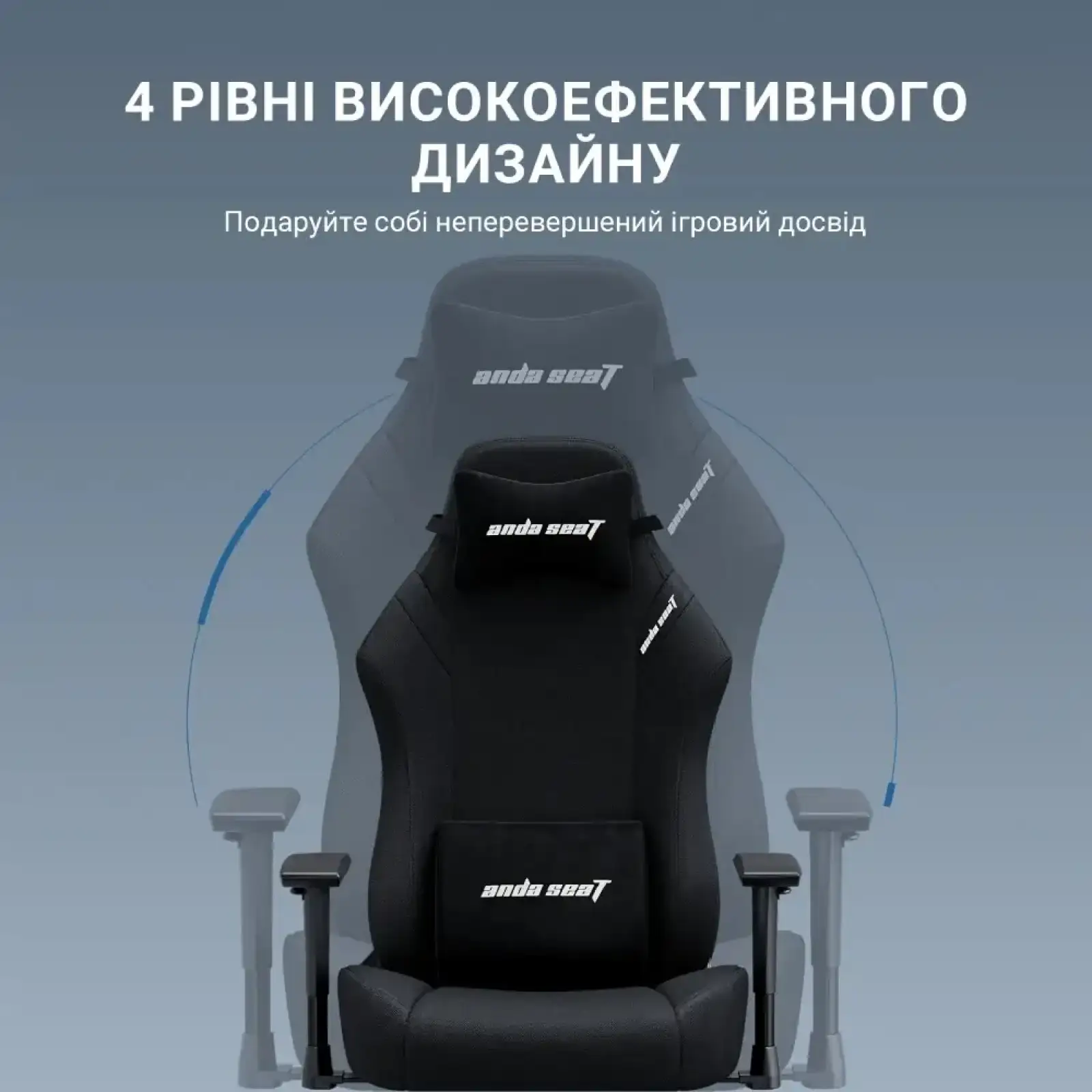 Кресло для геймеров Anda Seat Luna Pro Size L Black Fabric (AD18T-44-B-F) UA