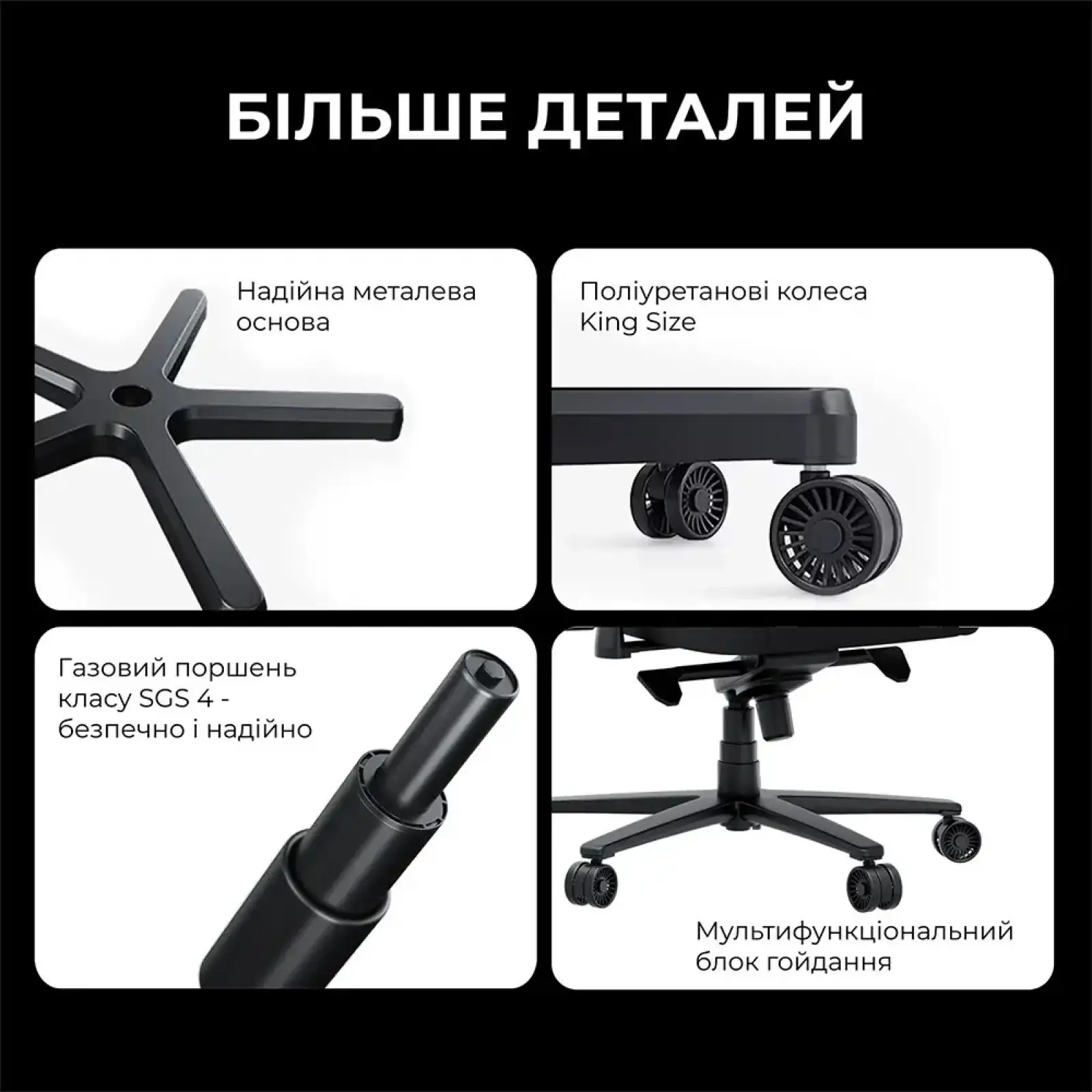 Крісло для геймерів Anda Seat Novis Plus Size XL Fabric Grey (AD23YC-XL-01-G-F-G04) UA