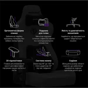 Крісло для геймерів Anda Seat Novis Plus Size XL Fabric Grey (AD23YC-XL-01-G-F-G04) UA