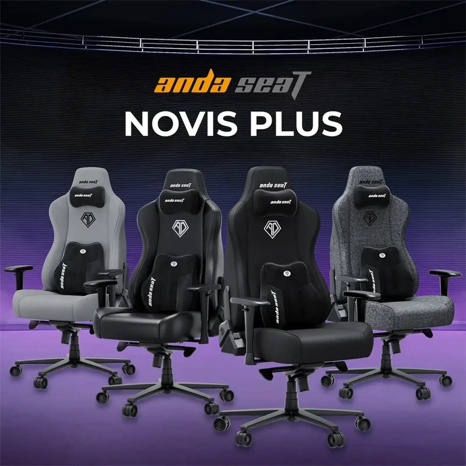 Крісло для геймерів Anda Seat Novis Plus Size XL Fabric Grey (AD23YC-XL-01-G-F-G04) UA