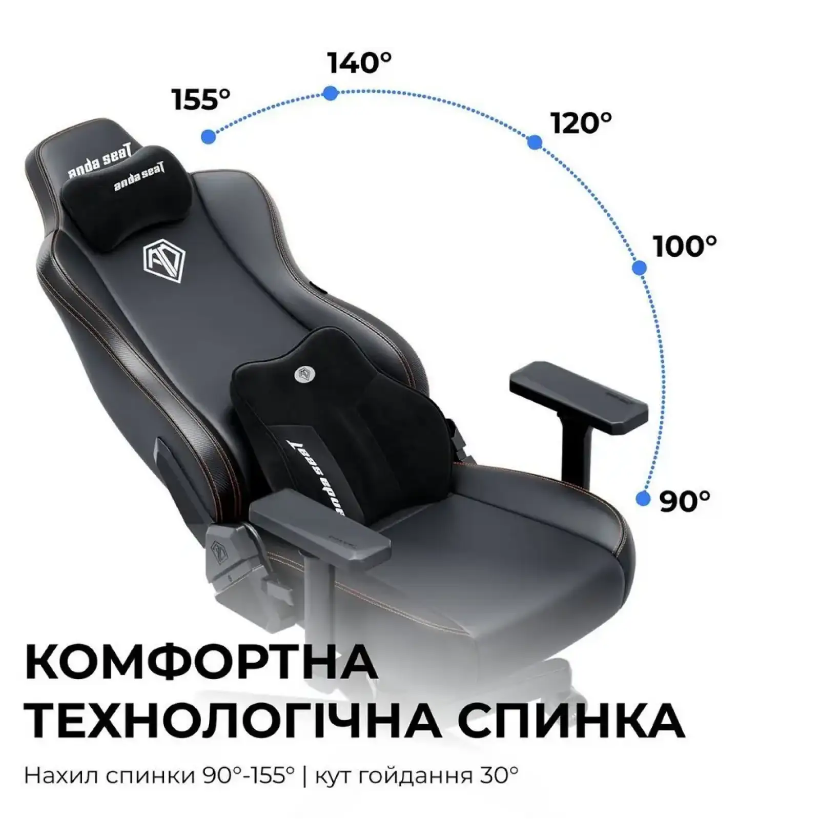 Кресло для геймеров Anda Seat Kaiser 3E XL Grey Fabric (AD23YC-XL-09-G-CF-G01) UA