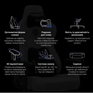 Кресло для геймеров Anda Seat Kaiser 3E XL Grey Fabric (AD23YC-XL-09-G-CF-G01) UA