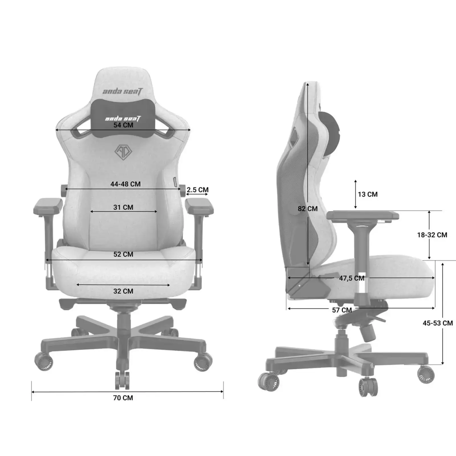 Кресло для геймеров Anda Seat Kaiser 3 Size L Black (AD12YDC-L-01-B-PV/C) UA