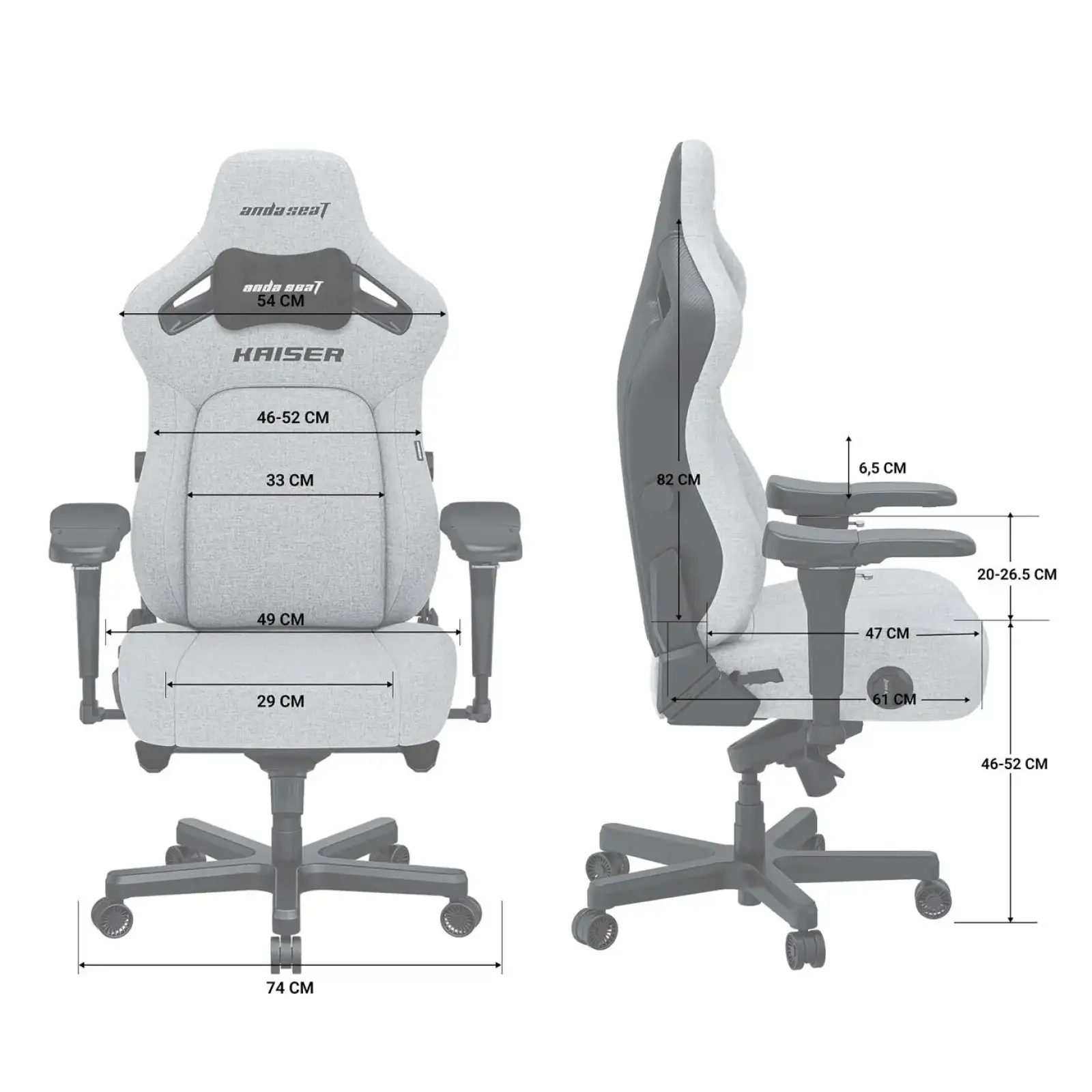 Крісло для геймерів Anda Seat Kaiser 4 Size L Black Premium PVC (AD12YDDC-L-20-B-PV/C) UA