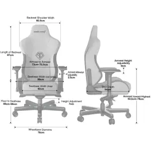 Кресло для геймеров Anda Seat T-Pro 2 Size XL Black (AD12XLLA-01-B-F) UA