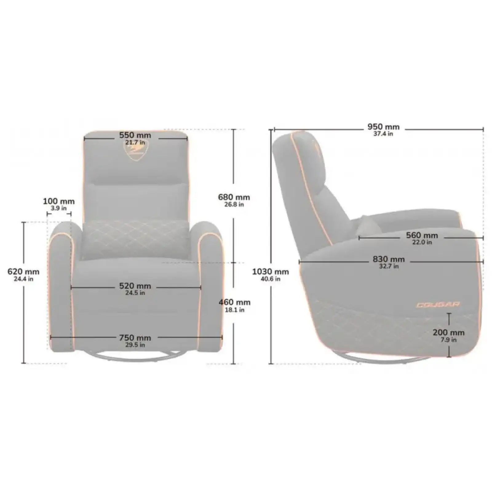 Кресло для геймеров Cougar Fidom Gray UA