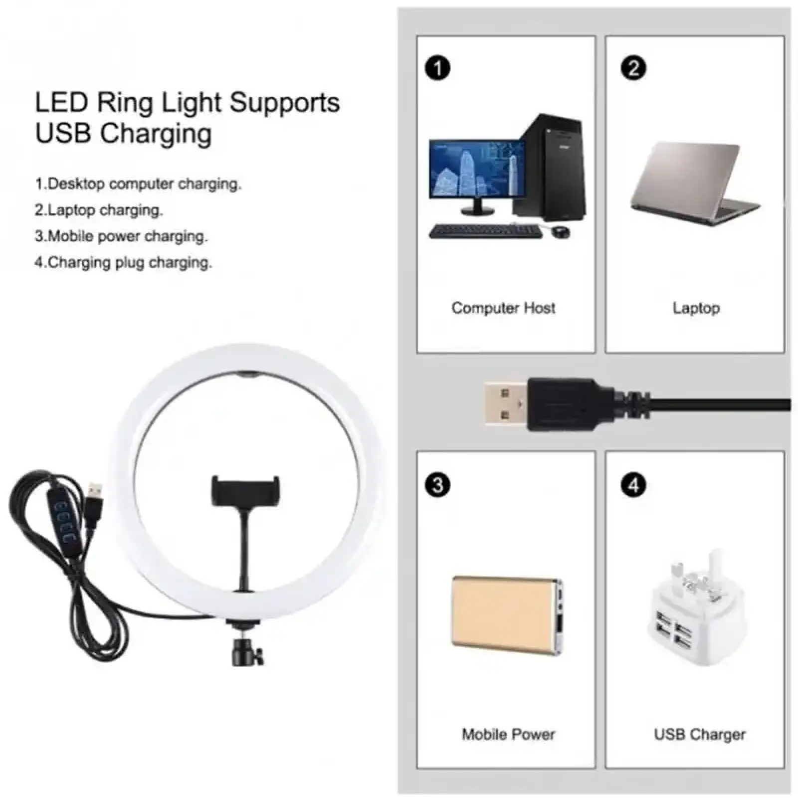 Кільцева LED-лампа Puluz PKT3061B 11.8