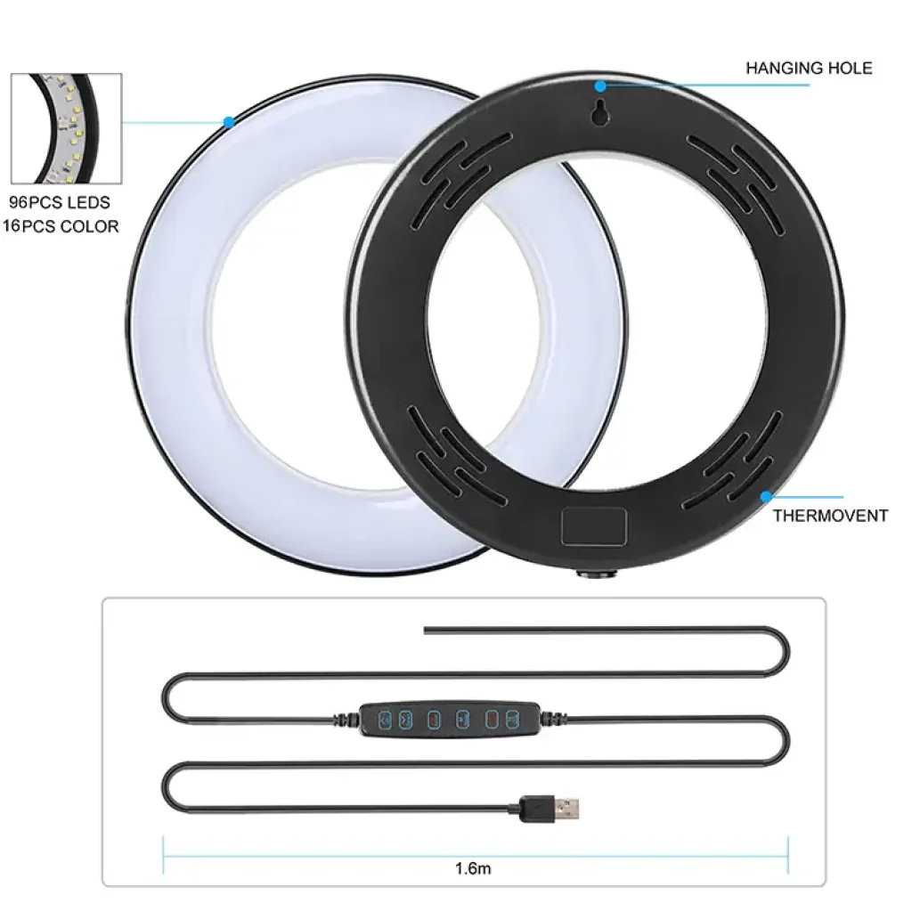 Кільцева USB RGB LED-лампа Zomei RGB108 8