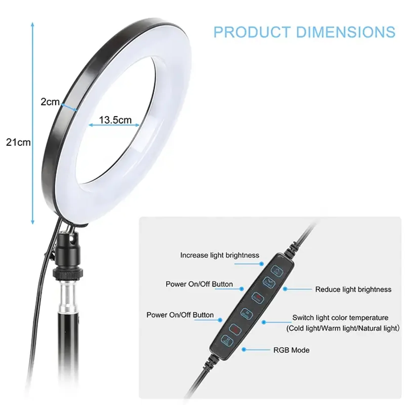 Кольцевая USB RGB LED-лампа Zomei RGB108 8