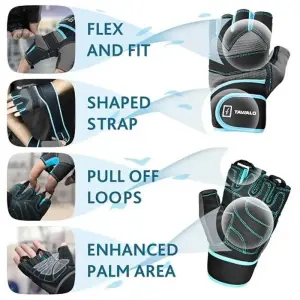 Перчатки для фитнеса Tavialo мужские L Black-Gray-Blue (189202008) UA