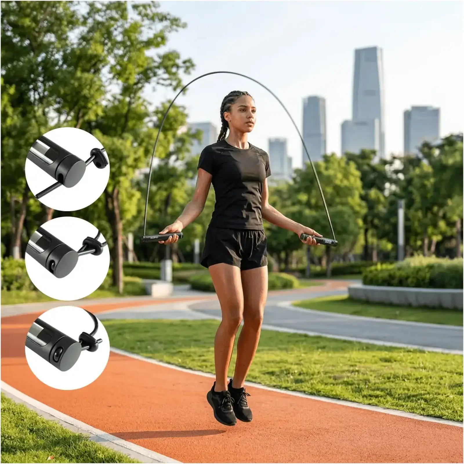 Розумна скакалка RENPHO Jump Black (R-Q008-BK) UA