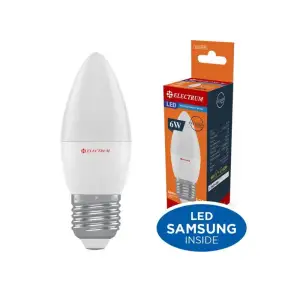 Лампа светодиодная свеча Electrum 6W E27 4000K (A-LC-0747) UA