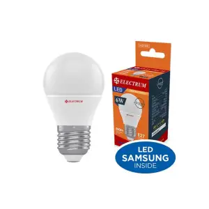 Лампа светодиодная шар Electrum 6W E27 3000K (A-LB-1010) UA