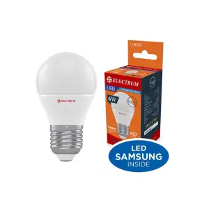 Лампа светодиодная шар Electrum 6W E27 4000K (A-LB-0751) UA