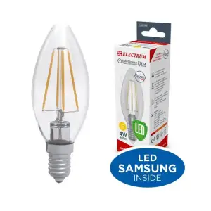 Лампа светодиодная свеча ретро Electrum Filament 4W E14 3000K (A-LC-1942) UA