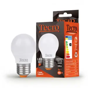 Лампа светодиодная Tecro 4W E27 4000K (TL-G45-4W-4K-E27) UA