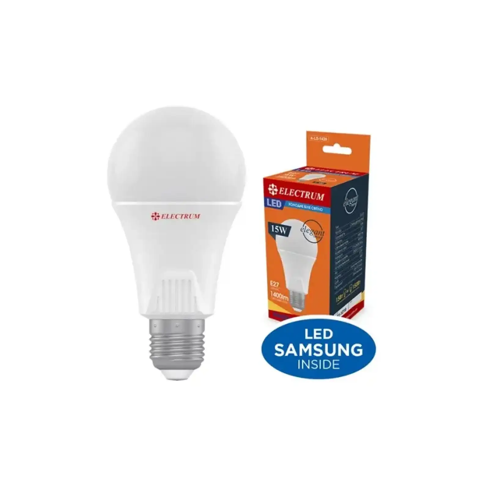 Лампа светодиодная стандартная Electrum 15W E27 4000K (A-LS-1439) UA