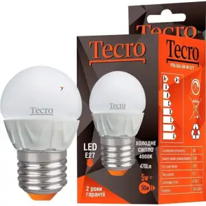 Лампа светодиодная Tecro 5W E27 4000K (PRO-G45-5W-4K-E27) UA