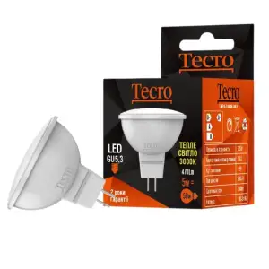 Лампа светодиодная Tecro 5W GU5.3 3000K (T-MR16-5W-3K-GU5,3) UA