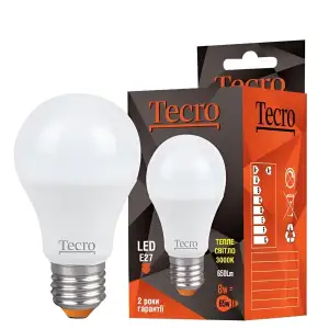 Лампа светодиодная Tecro 8W E27 3000K (TL-A60-8W-3K-E27) UA