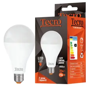 Лампа светодиодная Tecro 20W E27 4000K (TL-A80-20W-4K-E27) UA
