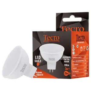 Лампа светодиодная Tecro 3W GU5.3 4000K (TL-MR16-3W-4K-GU5.3) UA