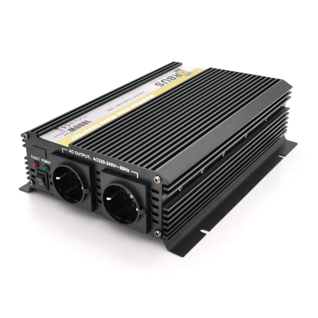 Инвертор напряжения Orbus ORMS24-1800 (1800Вт), 24/220V, approximated, 2 Shuko, клемные провода, 5 предохранителей, Box.Q20 (ORMS24-1800/29014) UA