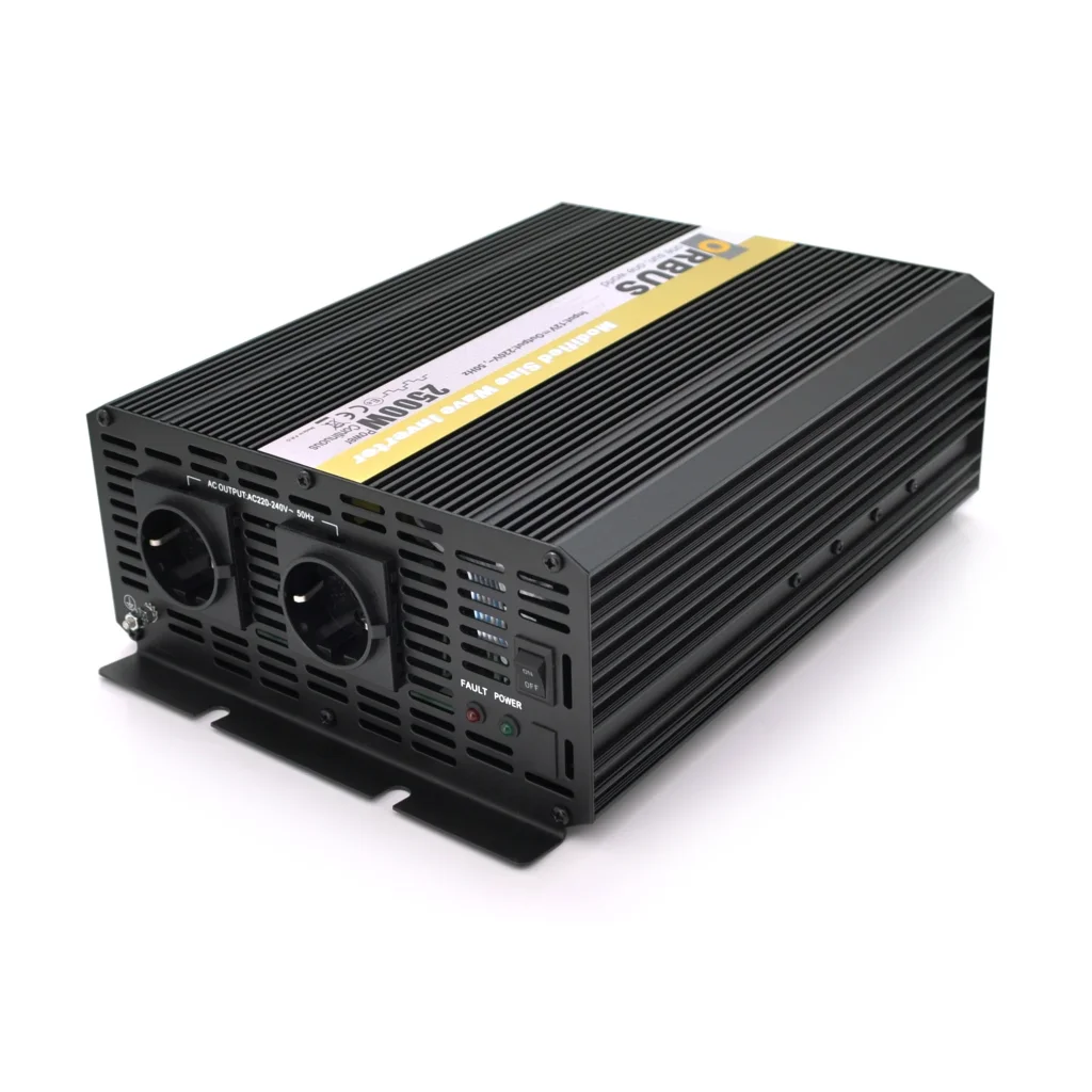 Инвертор напряжения Orbus ORMS2500 (2500Вт), 12/220V, approximated, 2 Shuko, 2 клемные провода, 9 предохранителей, Box.Q20 (ORMS2500/29012) UA